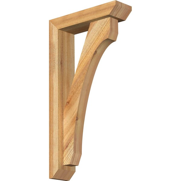 Ekena Millwork Legacy Slat Rough Sawn Bracket w/ Offset Brace, Western Red Cedar, 4"W x 14"D x 26"H BKT0402X14X26LEC06RWR - main